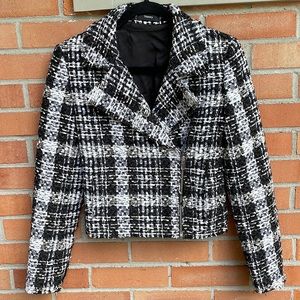 Theory Bomber Style Tweed Jacket